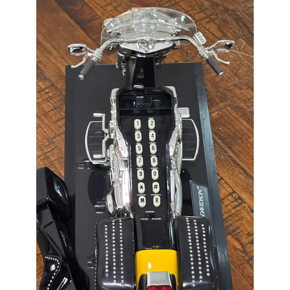 Harley Davidson Motorcycle Telephone Landline Heritage Softail Black/Flames 9x13